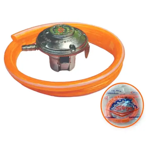 Kit Regulador de Gas Surge Premium con Manguera Reforzada para GLP